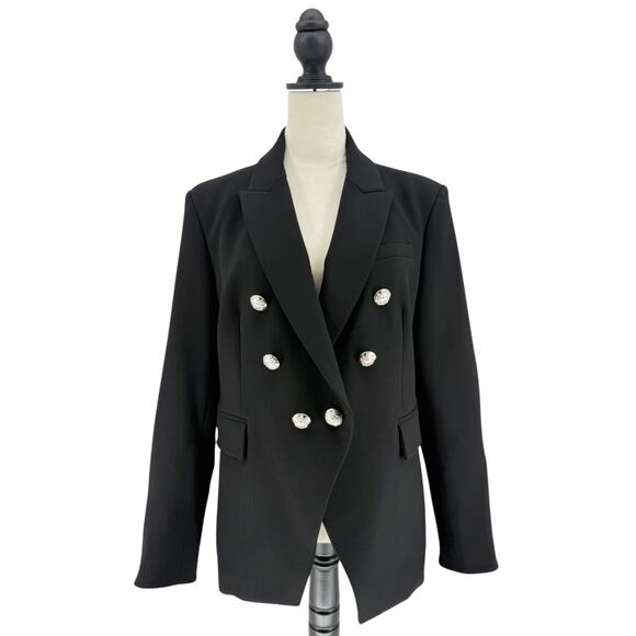Veronica Beard Miller Dickey Jacket in Black Classic Tailored Blazer Size 16 - Picture 4 of 15